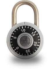 Safe lock representing protected accounts